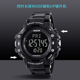博之轮(BOZLUN)手表男士运动跑步计时心率电子表 ST02黑色 54mm 黑色 黑色 塑胶