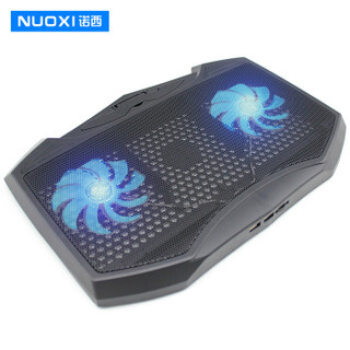 诺西（NUOXI）H1 笔记本散热器 电脑散热器 散热配件 2风扇 15.6英寸黑色