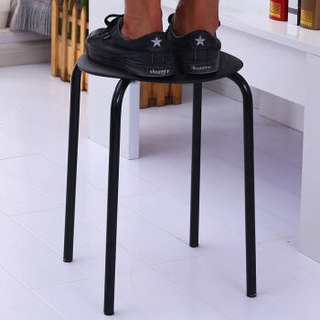 华恺之星 凳子椅子休闲塑料凳子 餐椅板凳 黑色