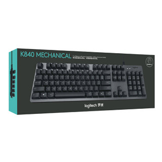 logitech 罗技 K840 104键 有线机械键盘 黑色 罗技G机械轴 无光