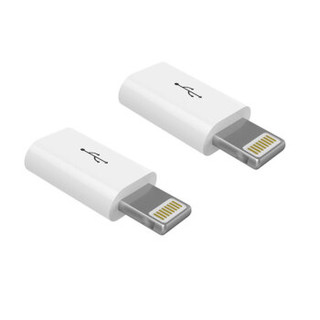 蜂翼 安卓苹果转接头转换头 Micro USB转Lightning充电数据线 支持iphoneXSMax/XR/X/8/7P/6S  白