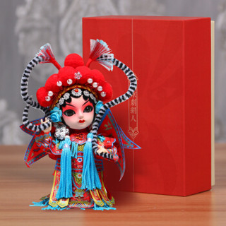 伟龙 京剧绢人娃娃人偶摆件 中国风特色工艺礼品 外事出国礼物送老外朋友 穆桂英
