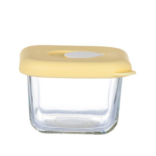 Glasslockbaby婴儿玻璃辅食盒 宝宝辅食碗 保鲜盒冷冻储存盒 方形210ml