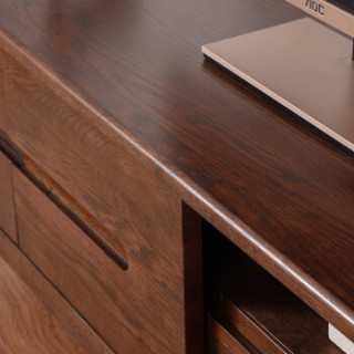 家逸实木电视柜 橡木地柜现代粗腿电视机柜 客厅家具 1.8米胡桃色