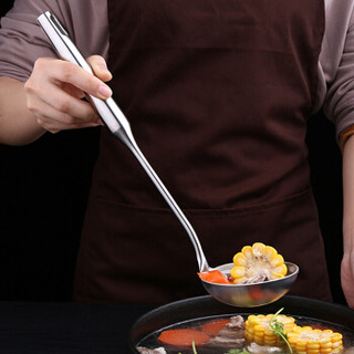 厨美德式炒菜勺锅勺304不锈钢大汤勺家用厨房盛汤盛粥勺加厚长柄