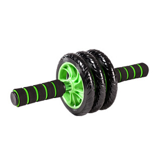 杜威克 健腹轮 腹肌轮防滑型三轮健腹器滚轮家用多功能健身器材 黑绿色