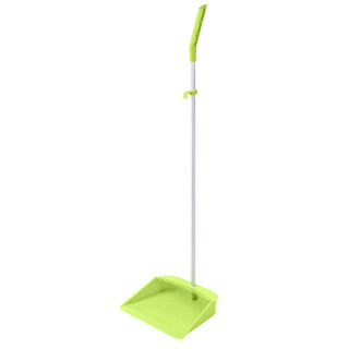 优利洁NewLeader 防风梳齿型扫把簸箕套装组合家用扫地扫水畚箕扫帚笤帚 铝合金杆塑料 绿色