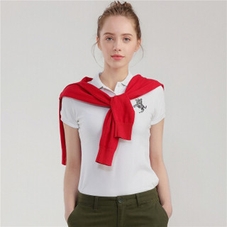 GIORDANO 佐丹奴 女Polo拿破仑刺绣休闲运动POLO05317210  20标志白色 小码(155/76A)