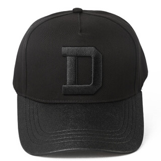 帝卡简嘉棒球帽子男士韩版时尚纯色D字款遮阳鸭舌帽WGSB181042 黑色 可调节
