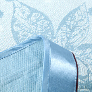 雅鹿·自由自在 凉席 床品家纺 冰丝席两件套可折叠空调席夏凉席子 1.2米床 蓝色