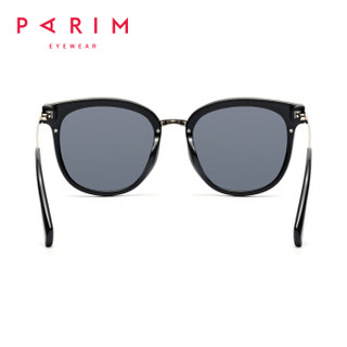 派丽蒙（PARIM）太阳镜女款偏光镜时尚遮阳墨镜 71410 B1-黑框/灰片