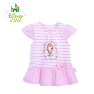 迪士尼(Disney)童装夏季女童甜美短袖上衣婴儿T恤162S795 浅粉 24个月/身高90cm