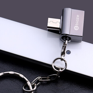 毕亚兹(BIAZE) 锌合金OTG转接头 安卓转USB手机转换器/线 OPPO/vivo/小米等通用 安卓转USB ZT11-深空灰