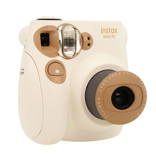 富士一次成像相机（instax）mini7C 相机 奶咖色实用套装（含20张相纸）