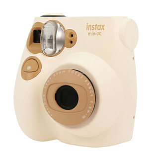 富士一次成像相机（instax）mini7C 相机 奶咖色实用套装（含20张相纸）