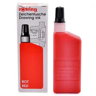 红环 rotring 补充墨水式针笔墨水-瓶装墨水,红色，23ml