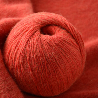 奥丝布莱特 羊绒线 毛线 21/3中粗线 手编机织均可 婴儿宝宝毛线 围巾线J02 橘红花