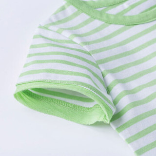 迪士尼(Disney)童装夏季宝宝肩开条纹上衣婴儿短袖T恤162S798 浅绿 3岁/身高100cm