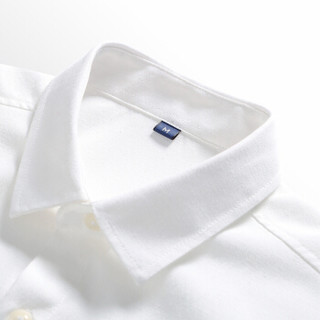 鳄鱼恤（CROCODILE）衬衫 男士韩版修身青年拼色短袖衬衫 CS53 上白下灰 L