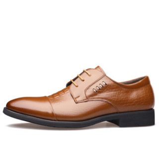 商品dahongying 大红鹰 男士商务休闲正装时尚系带鳄鱼纹皮鞋 dhy9926