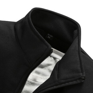 AEMAPE/美国苹果 卫衣男士套装2019春季新款运动休闲男士长袖开衫外套男装 APD75 黑色 M