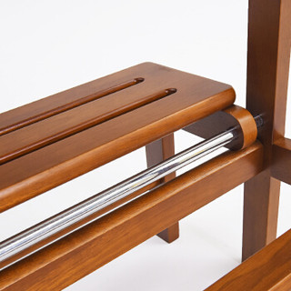 家逸实木阶梯凳子现代简约换鞋凳创意折叠家用梯子