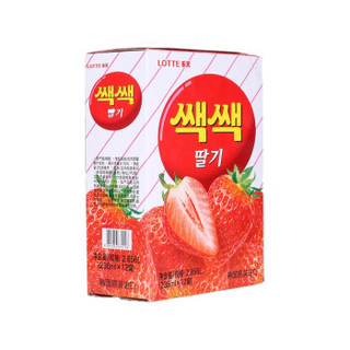 LOTTE 乐天 韩国原装进口 乐天(Lotte) 粒粒草莓汁饮料238ml*12罐 整盒