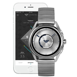 阿玛尼(Emporio Armani)手表 第4代郑恺明星同款欧美智能触屏腕表钢带男独立GPS定位心率监测快充新品ART5006
