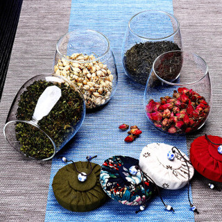 博为 茶叶罐 玻璃便携茶罐旅行密封小型储茶罐 玻璃茶叶罐（四个装）