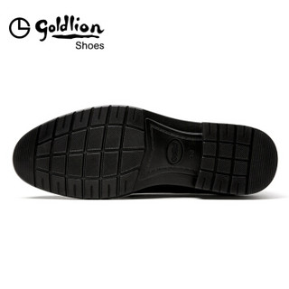 金利来（goldlion）男士都市正装舒适轻便休闲皮鞋596730460ADB-黑色-41码