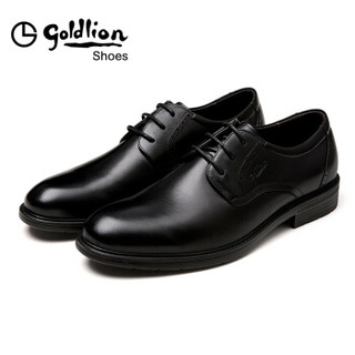 金利来（goldlion）男士都市正装舒适轻便休闲皮鞋596730460ADB-黑色-41码