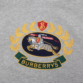 商品burberry 巴宝莉 男款浅麻灰logo图案混纺连帽衫运动衫 80030151