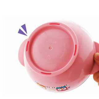 韩国爱迪生（Edison）儿童不锈钢饭碗宝宝辅食餐具婴幼儿双耳防滑碗带盖 （粉色240ML)