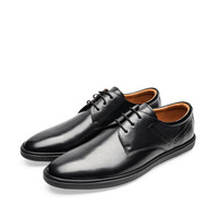 le saunda 莱尔斯丹 时尚商务休闲圆头系带平底男驾车皮鞋 LS 9TM48301 黑色 38