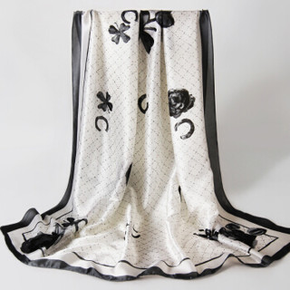 一米画纱 yimihuasha 丝巾女秋冬季时尚女士围巾披肩两用 白色
