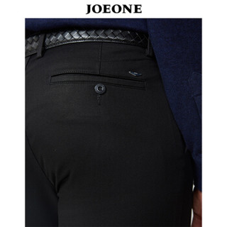 九牧王（JOEONE）休闲裤 男士2018年秋季新款商务休闲男裤175/82A黑色JB185044T