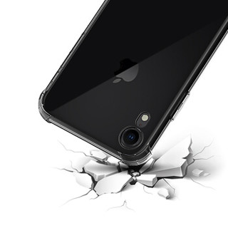 ESCASE 苹果XR手机壳iPhoneXR保护套 6.1英寸 TPU全包气囊防摔软壳保护套（有吊绳孔）透黑