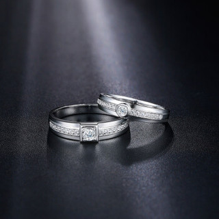 鸣钻国际 百年之约 PT950铂金钻戒女 白金钻石戒指结婚求婚女戒 情侣对戒女款