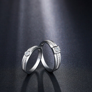 鸣钻国际 百年之约 PT950铂金钻戒女 白金钻石戒指结婚求婚女戒 情侣对戒女款