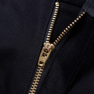 修身弹力商务休闲裤男士厚款免烫西装裤18751505 黑蓝纯色(棉质款) 34