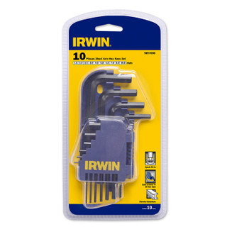 欧文（IRWIN）L型公制平头短内六角扳手套装 公制平头短内六角扳手10（1.5～10mm）件套