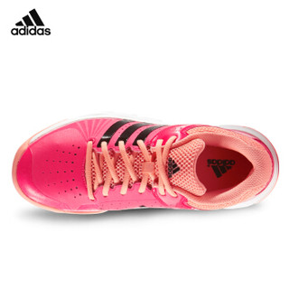 adidas 阿迪达斯 QUICKFORCE  羽毛球鞋女款 透气止滑耐穿减少磨损运动鞋 AF4898 红色 38码/5.5