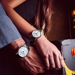 艾戈勒（AGELOCER）琉森系列瑞士手表 简约全自动机械情侣对表大日历透底 银色皮带数字 1202A1-1102A1
