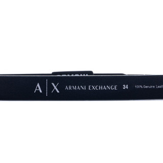 ARMANI EXCHANGE 奢侈品男士简约商务金属logo时尚腰带 951073-8P064 BLACK-00020 32