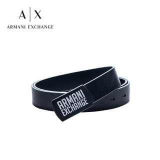 ARMANI EXCHANGE 奢侈品男士简约商务金属logo时尚腰带 951073-8P064 BLACK-00020 32