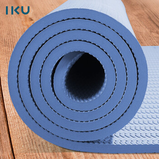 IKU初学者瑜伽垫  80cm加宽加厚TPE防滑正位瑜珈垫子 185cm*80cm*8mm（标准版）蓝