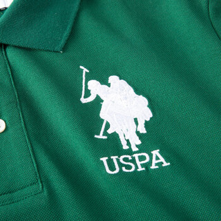 U.S. POLO ASSN. Polo衫男2019年新品男士短袖T恤纯棉多色男短袖衫美式休闲男上装6017965AL 绿色 L/175