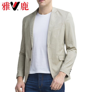 雅鹿 西服男士商务简约舒适西装外套男青年韩版潮修身纯色单小西服 BS-8790006