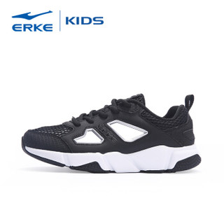 鸿星尔克（ERKE）儿童运动鞋男童鞋大童框子鞋跑鞋 63118203057 正黑/正白 35码