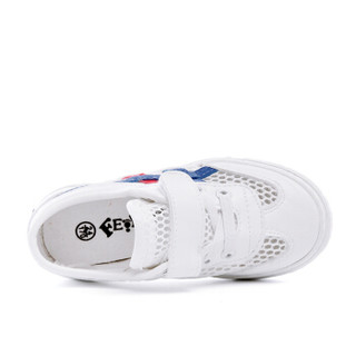 飞耀（FEIYAO）儿童网鞋男童女童镂空休闲鞋 韩版网布超纤运动鞋A-985 白色 35